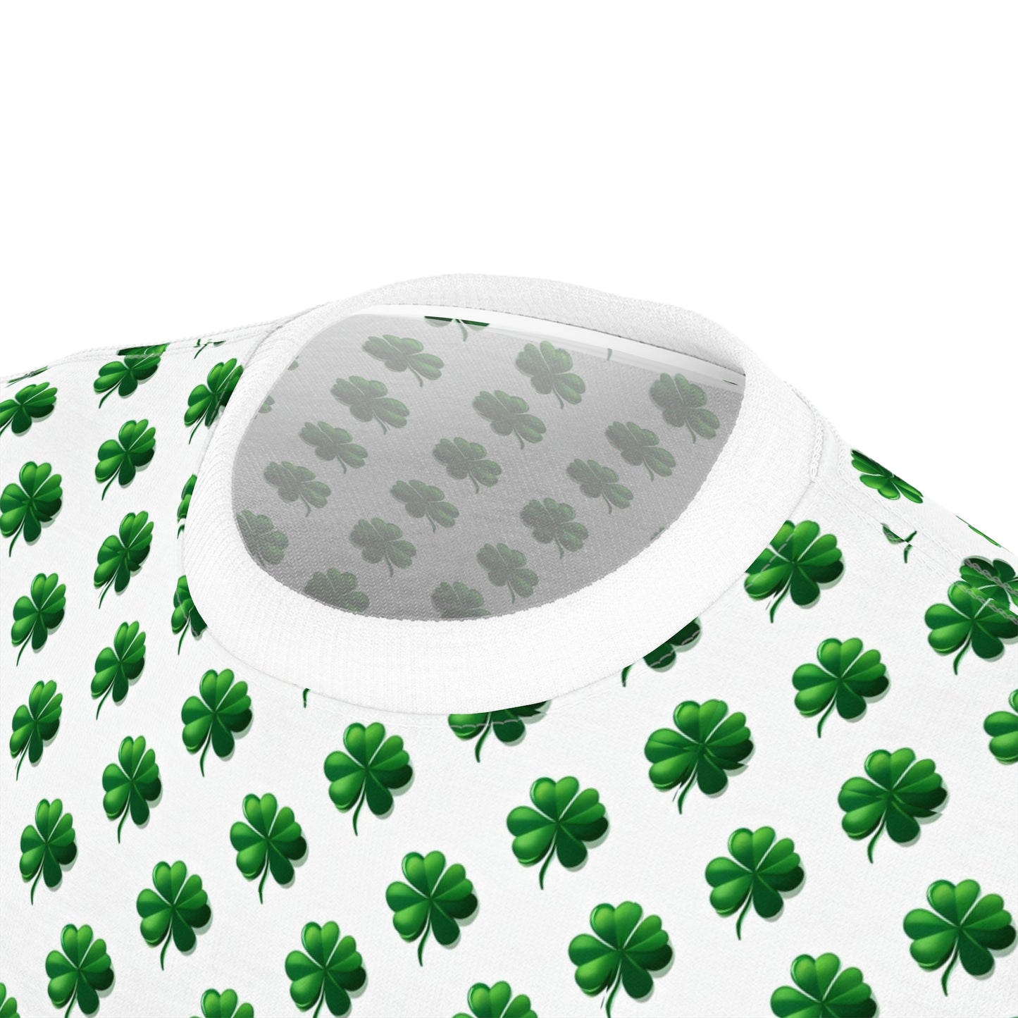 St. Patrick's Day Clover Unisex Cut & Sew Tee - Green Shamrock Print
