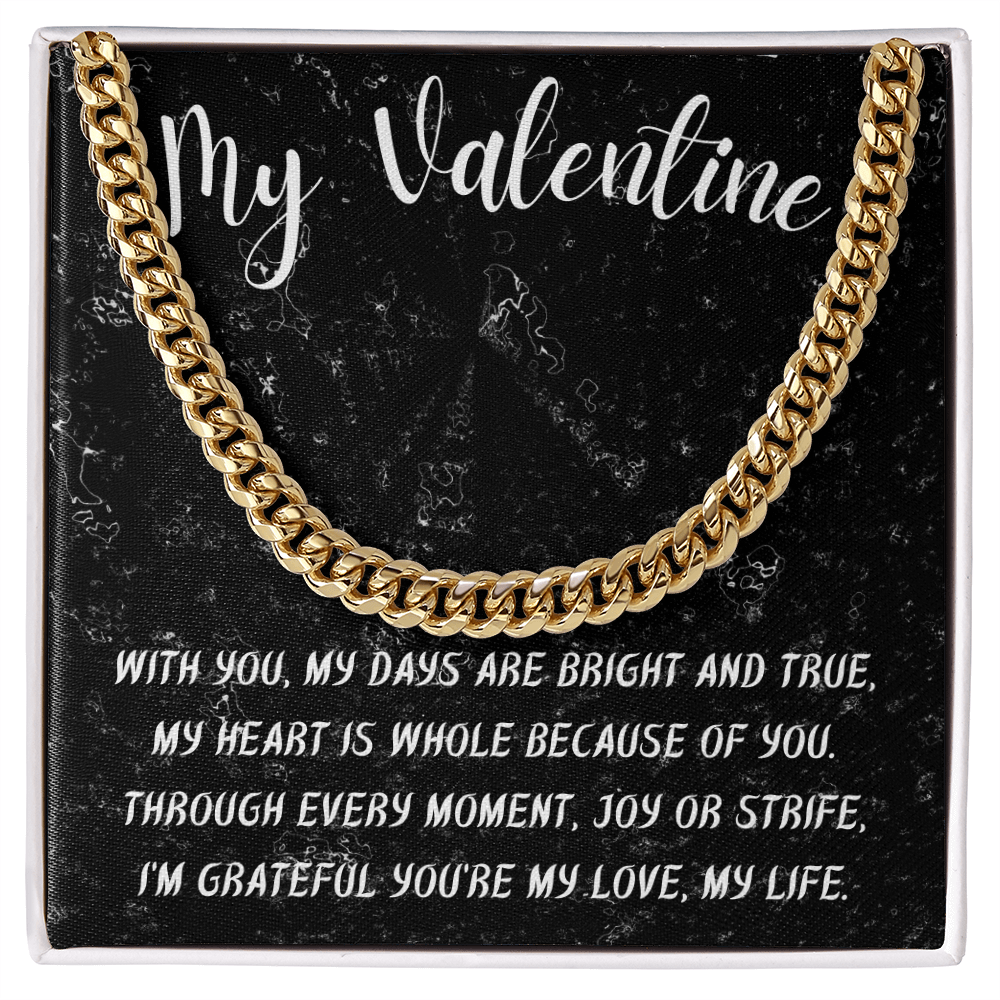 My Forever Valentine: Cuban Chain with Heartfelt Message