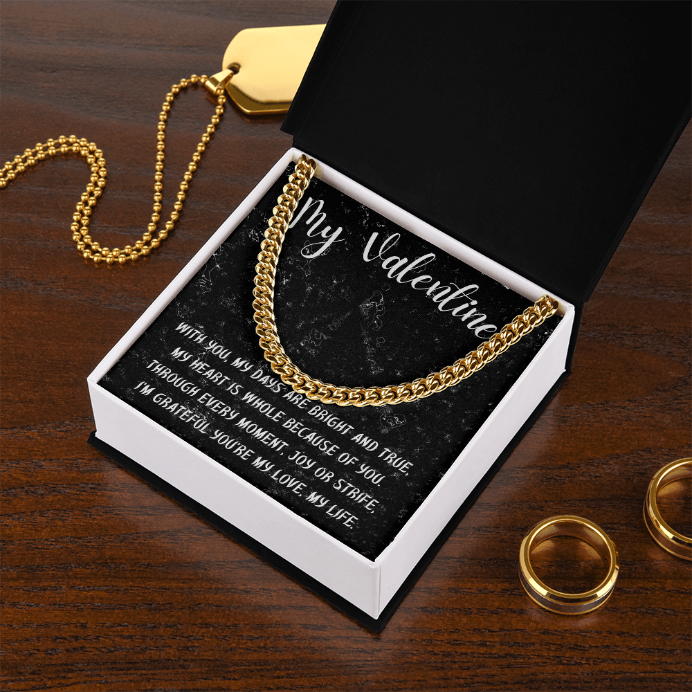 My Forever Valentine: Cuban Chain with Heartfelt Message