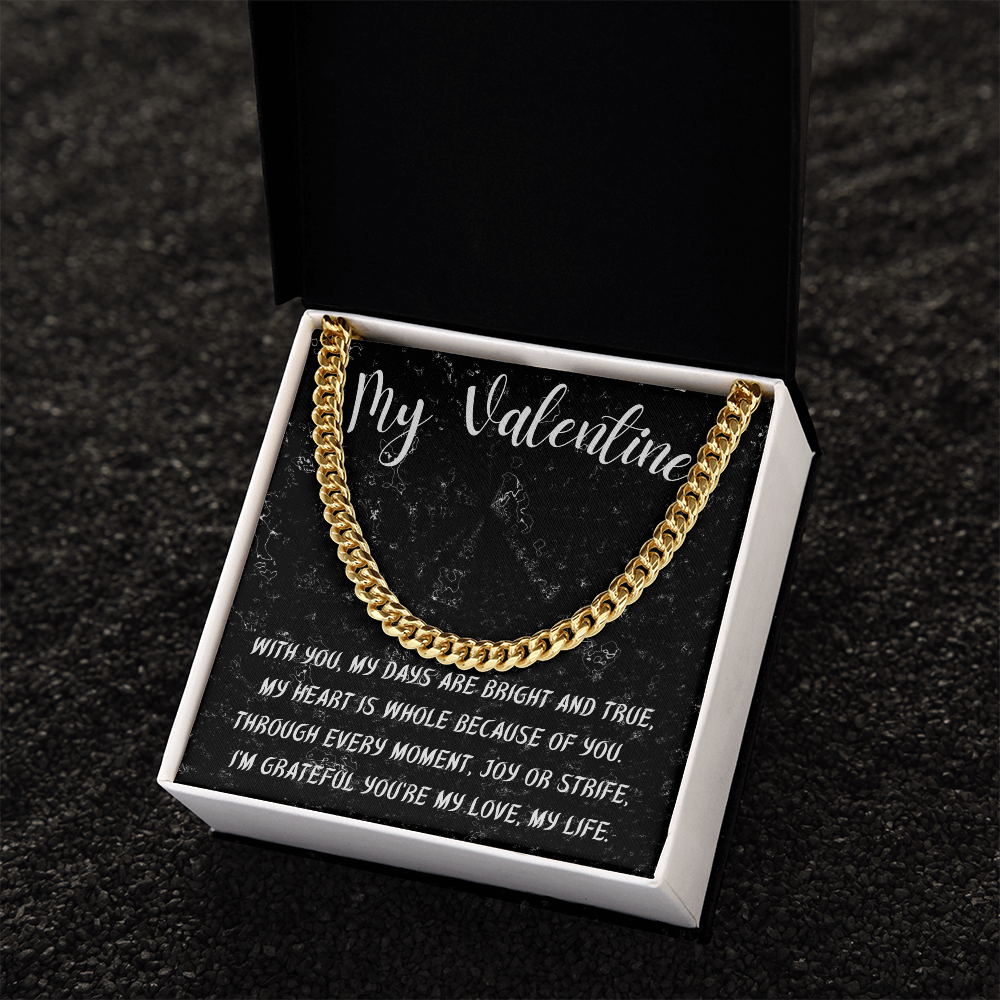 My Forever Valentine: Cuban Chain with Heartfelt Message