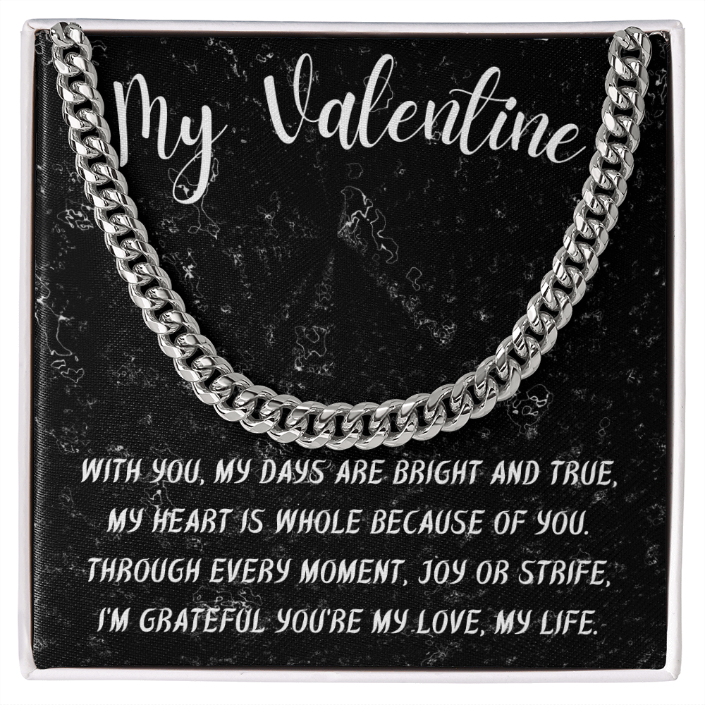 My Forever Valentine: Cuban Chain with Heartfelt Message
