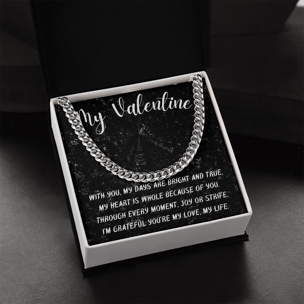 My Forever Valentine: Cuban Chain with Heartfelt Message