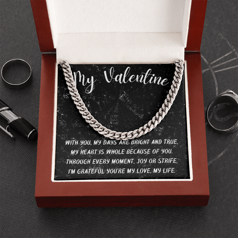 My Forever Valentine: Cuban Chain with Heartfelt Message
