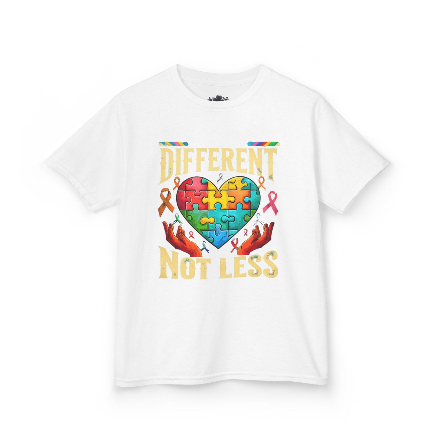 Autism Awareness -'Different Not Less' Puzzle Heart T-shirt
