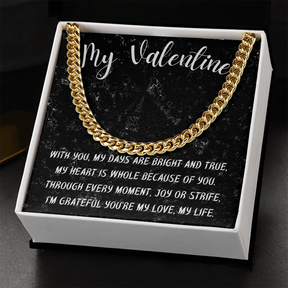 My Forever Valentine: Cuban Chain with Heartfelt Message