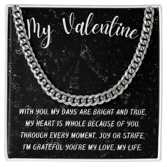 My Forever Valentine: Cuban Chain with Heartfelt Message