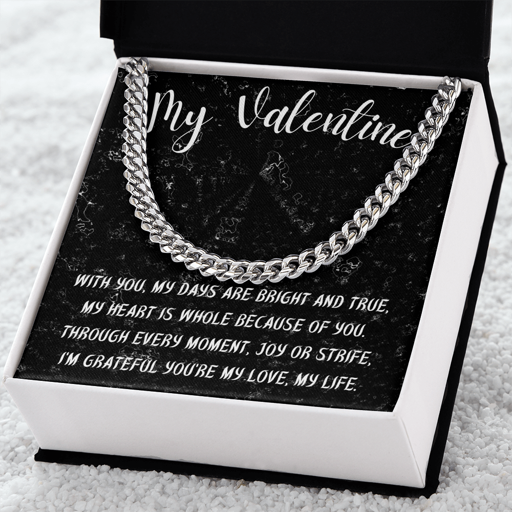 My Forever Valentine: Cuban Chain with Heartfelt Message