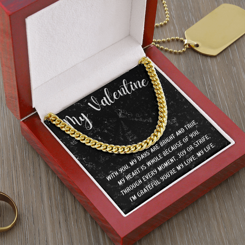 My Forever Valentine: Cuban Chain with Heartfelt Message
